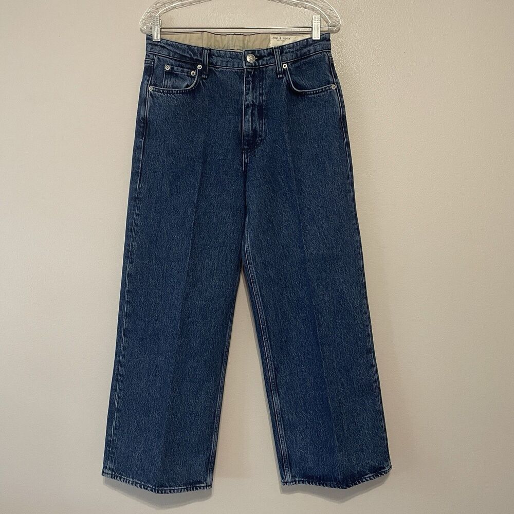 Rag & Bone Women's  Andi High-Rise Ankle Wide Leg Jeans Pants GATES Size 28